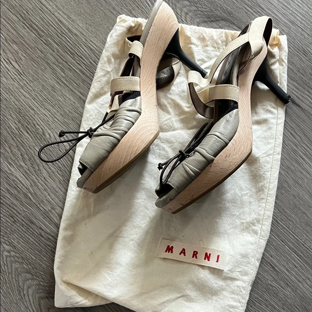 Vintage Marni Beige and Gray Platform Heels! Used a few times.